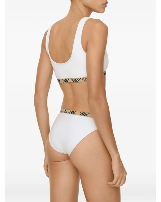Burberry White Check Trim Bikini Briefs