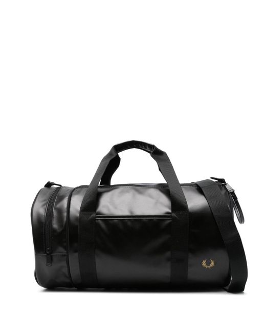 Fred Perry Black Logo-print Holdall for men