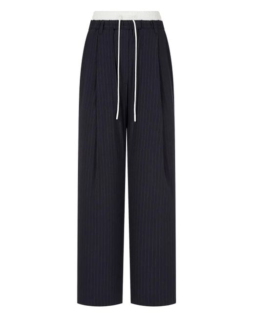 Studio Tomboy X Blue Pinstripe Wide-Leg Trousers