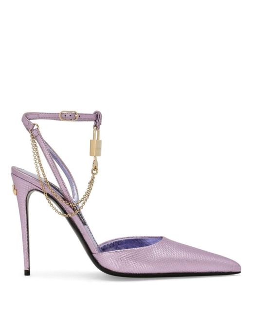 Dolce & Gabbana Pink Padlock-embellished Pumps