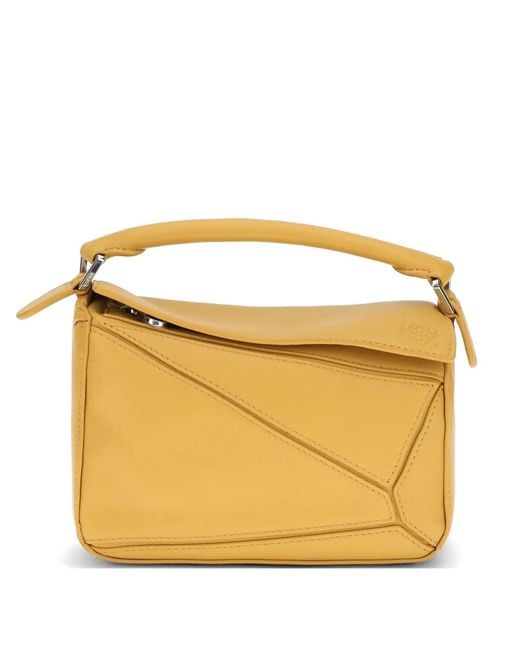 Loewe Metallic Mini Featherlight Puzzle Leather Tote Bag