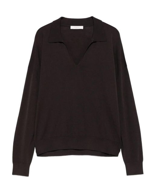 Incotex Black Polo-Neck Long-Sleeve T-Shirt