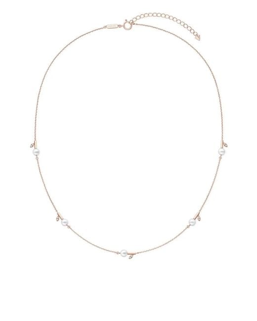 Tasaki White 18Kt Rose Kugel Pearl And Diamond Necklace