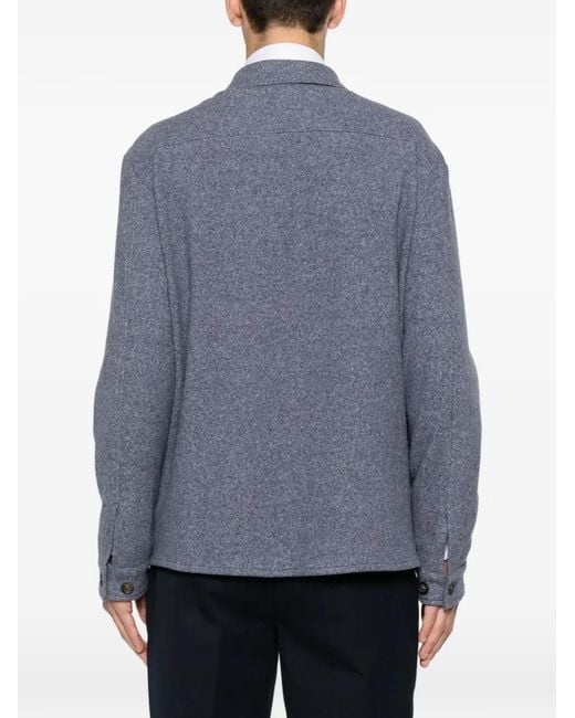 Eleventy Gray Flap-Pocket Shirt Jacket for men