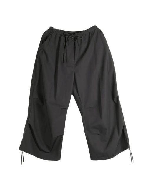 Amomento Gray Drawstring-Cuff Capri Trousers