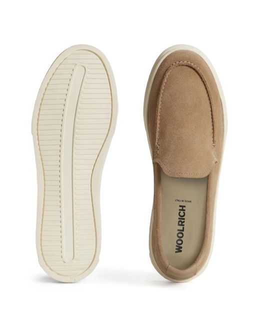 Woolrich Natural Slip-On Suede Loafers for men