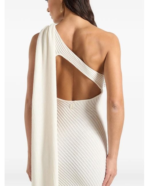 Manière De Voir White Laya Scarf Knit Maxi Dress