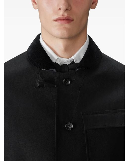 Thom Browne Black Velvet-Collared Patch-Pocket Jacket for men