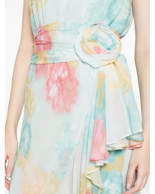 Marella White Ruffled Floral Dress