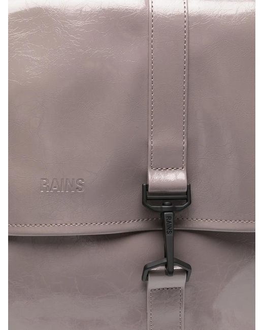 Rains Gray Mini W3 Glaze-Effect Backpack