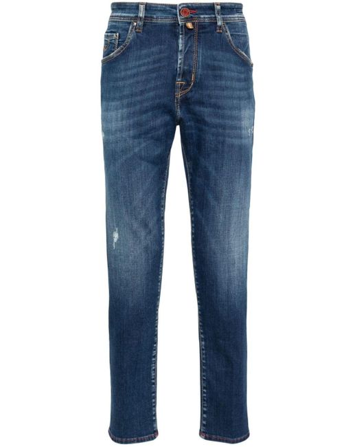 Jacob Cohen Blue Scott Slim-fit Cropped Jeans for men
