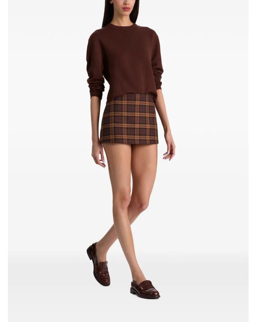Alice + Olivia Brown Mace Checked Skort