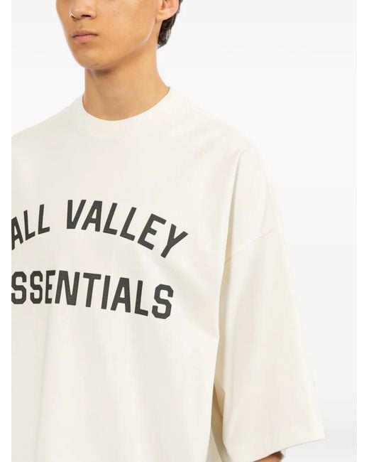 Essentials White Logo-Print T-Shirt for men