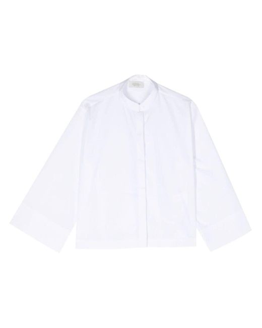 Mazzarelli White Band-collar Shirt