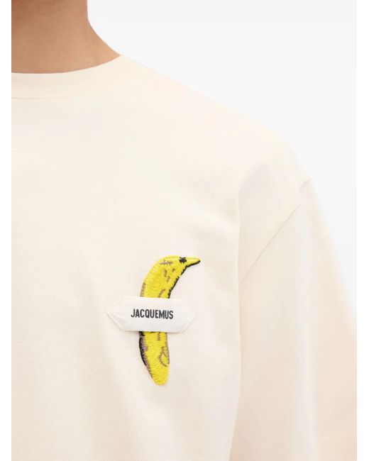 Jacquemus Natural T-Shirt With Logo for men