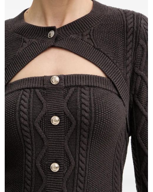 Guess Black Buttoned Cable-Knit Dress Set