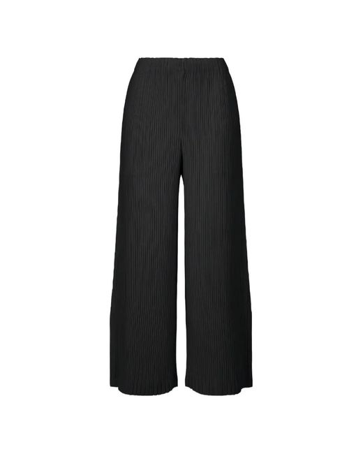 Issey Miyake Black Hatching Pleated Trousers