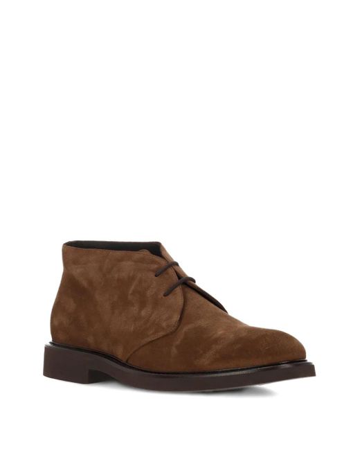 Doucal's Brown Suede Lace-Up Boots for men