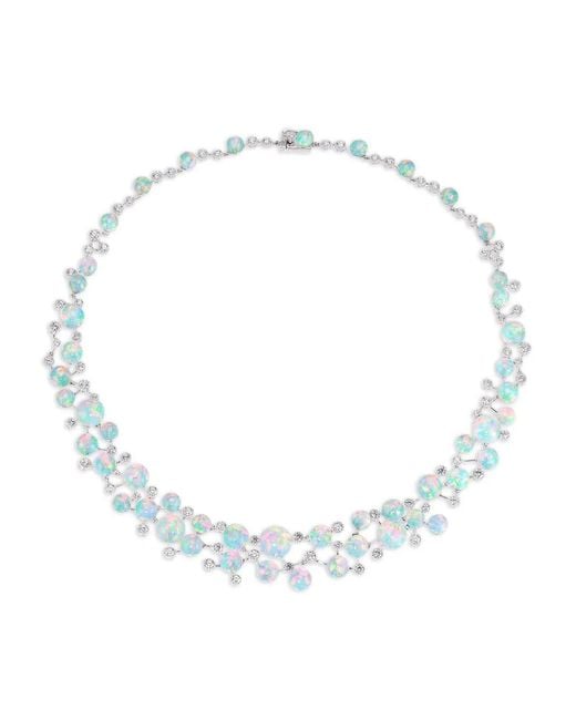 Anabela Chan White Constellation Diamond And Opal Necklace