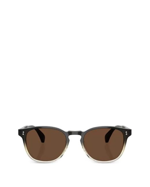 Oliver Peoples Black Finley Round-Frame Sunglasses
