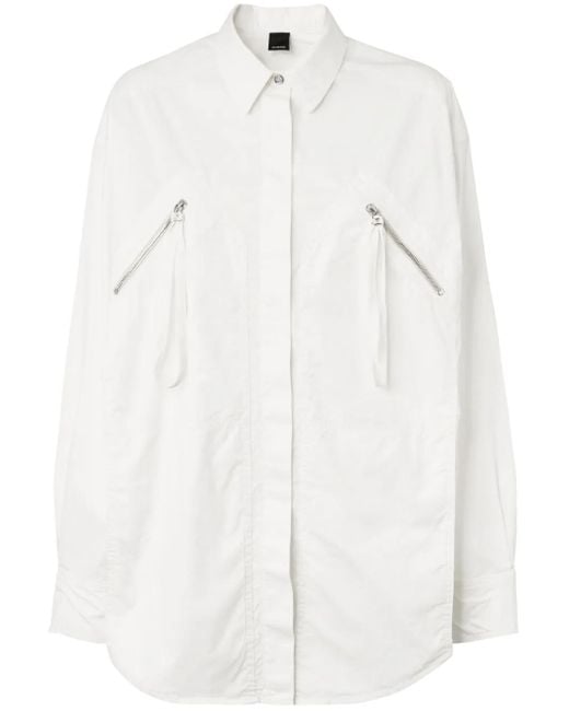 Pinko ジップ ポケット シャツ White