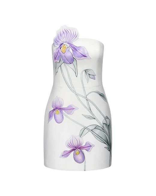 JW PEI White One-Shoulder Floral Print Dress
