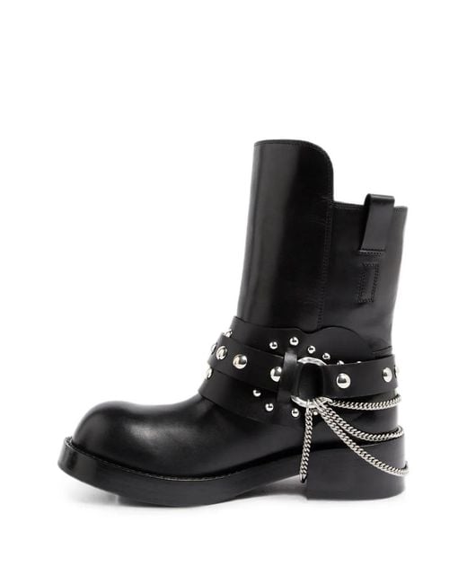 Ann Demeulemeester Black Tuxon Studded Chain-Detail Boots for men
