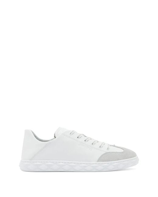 Jimmy Choo White Diamond Flex Lace-Up Sneakers for men