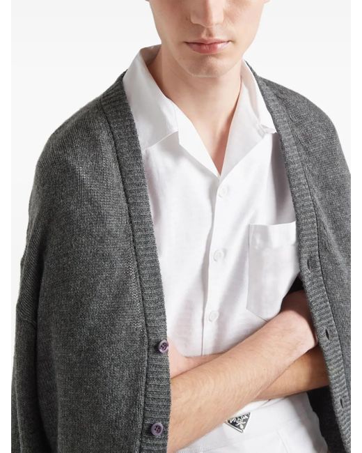 Prada Hemd Mit Triangel-Logo in Black für Herren