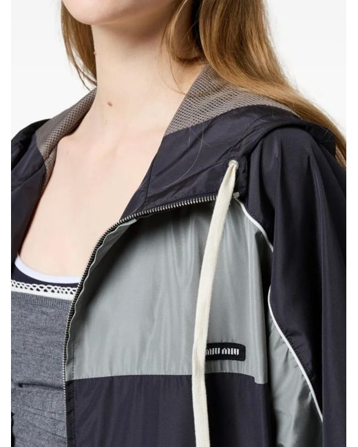 Miu Miu Silk Blouson Jacket in Black | Lyst Miu Miu Silk Blouson Jacket in Black | Lyst