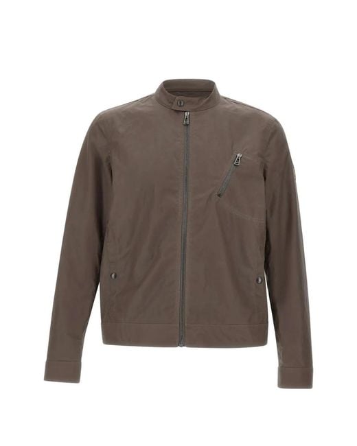 Belstaff Brown Sideline Zip-Up Waxed-Cotton Jacket for men