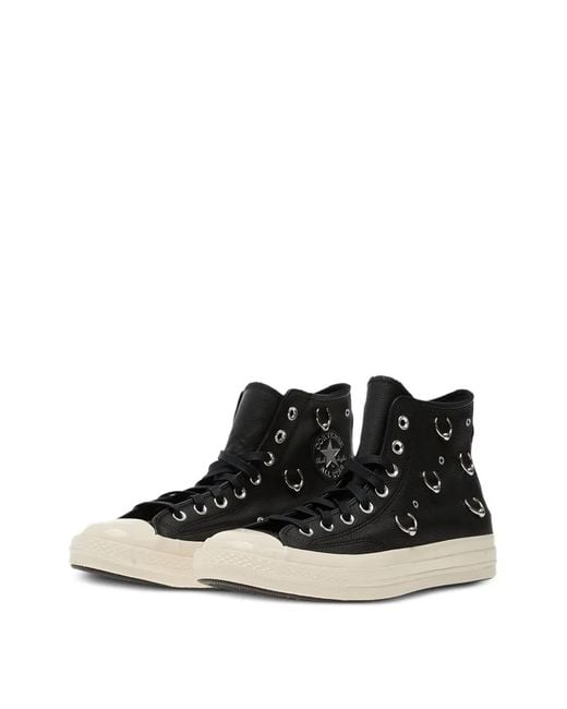 Converse Black Chuck 70 Hi Eyelet-Detail Sneakers