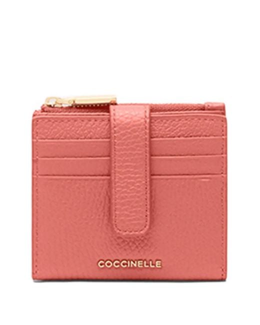 Porte-Cartes En Cuir Coccinelle en coloris Pink