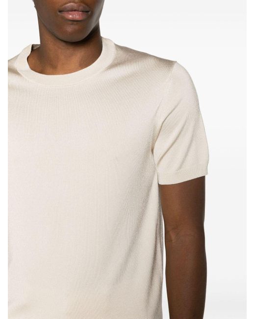 Sandro Natural Fine-knit Crew-neck T-shirt for men
