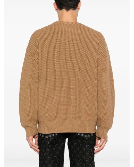 MARINE SERRE Brown Merino Sweater