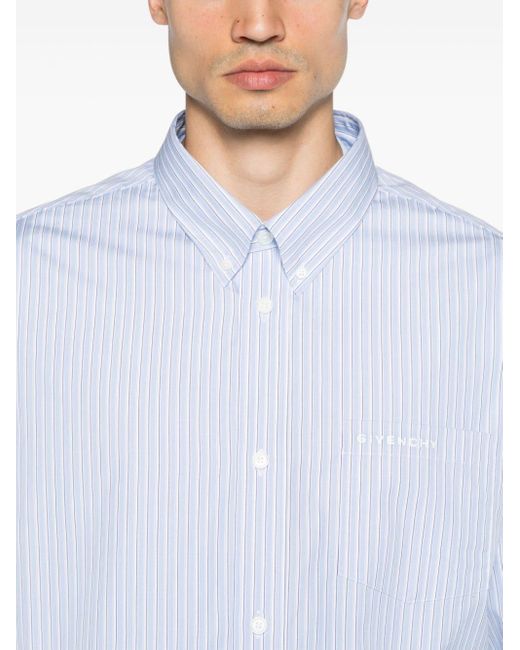 Chemise en coton à rayures Givenchy pour homme en coloris White