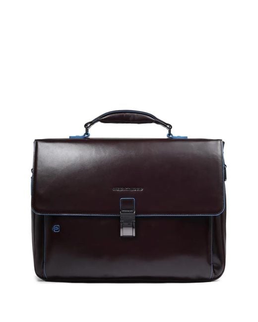 Piquadro Black Expandable Briefcase for men