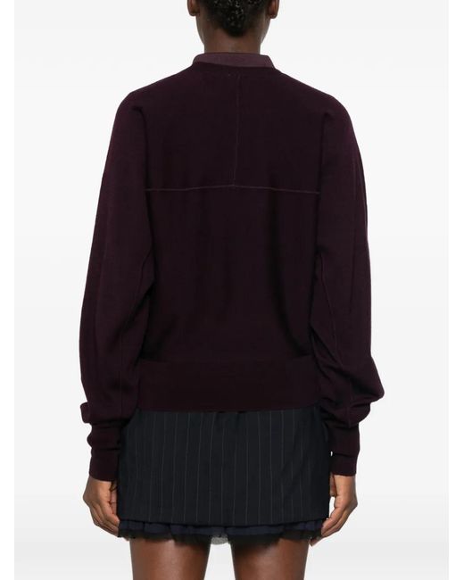 Pinko Purple Love Birds-Embroidered Raglan-Sleeve Sweater