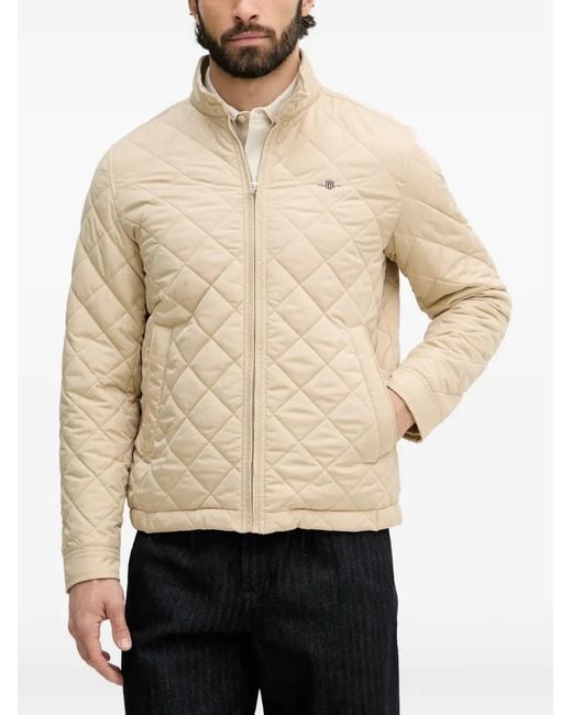 Gant Natural Quilted Zip-Up Jacket for men