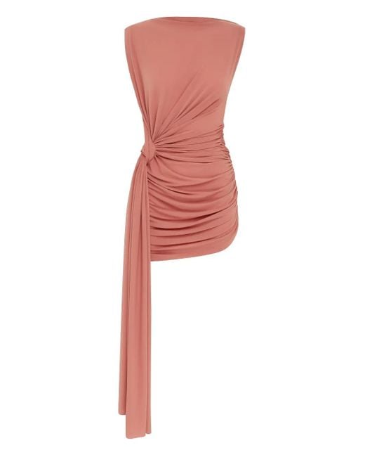 Alex Perry Red Draped Twist Mini Dress