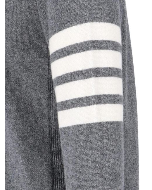 Thom Browne Gray 4-bar Crew Neck Cashmere Jumper for men