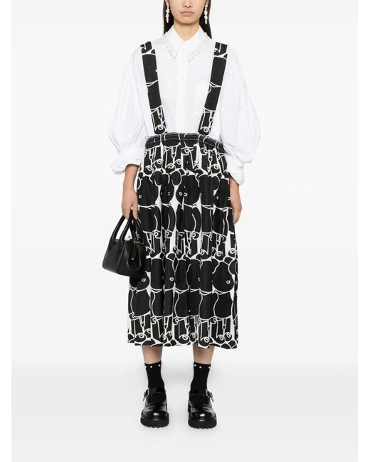 Comme des Garçons Black Bearbrick-Printed Skirt
