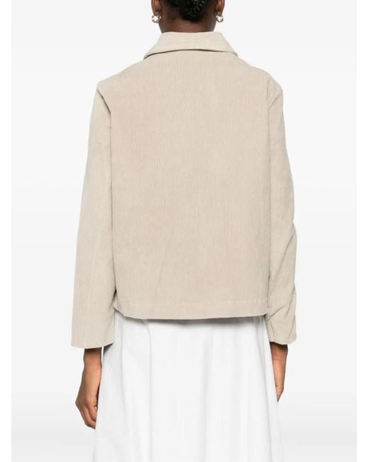 Whyci Natural Corduroy Double-Breasted Jacket