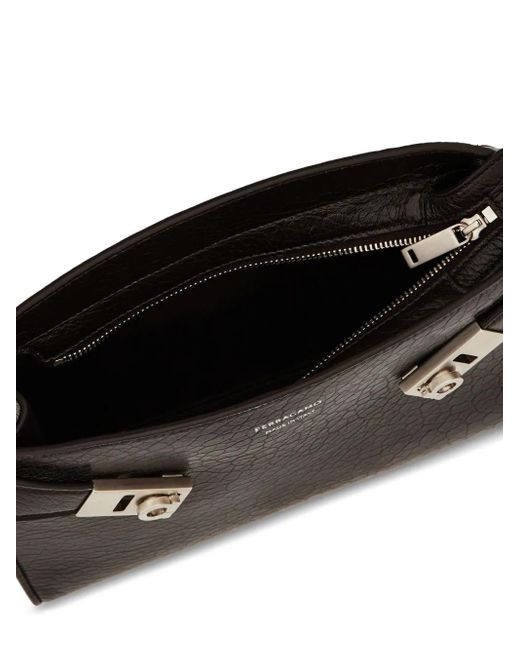 Ferragamo Black Gancini Belt Bag for men