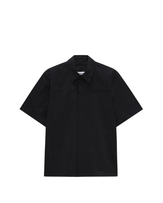 MSGM Black Chemise À Manches Courtes for men