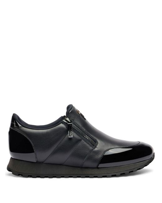 Giuseppe Zanotti Black Idle Run Quilted Leather Zip-up Loafers for men