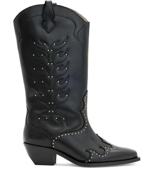 AllSaints Black Bottines À Détails De Clous