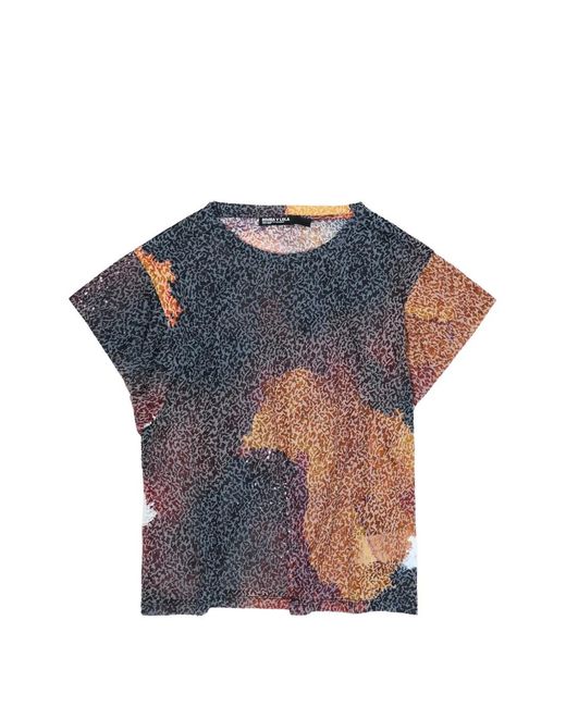 Bimba Y Lola Blue Printed Short-Sleeve T-Shirt