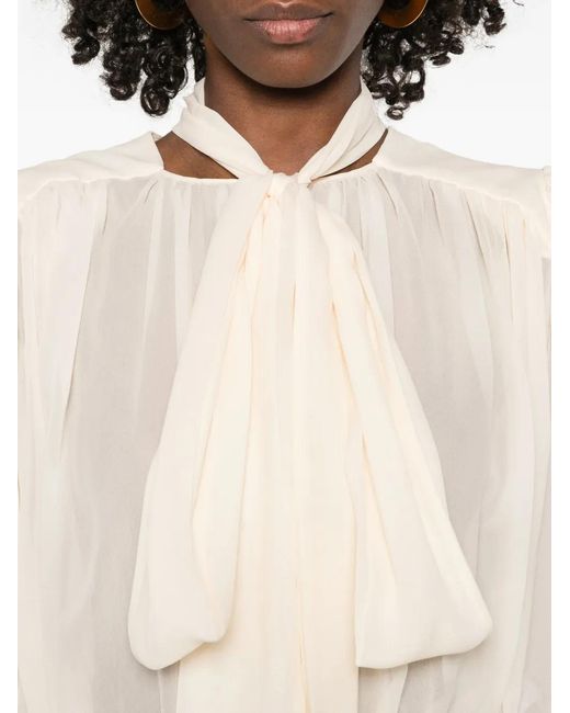 Elisabetta Franchi White Butter Silk Bodyshirt