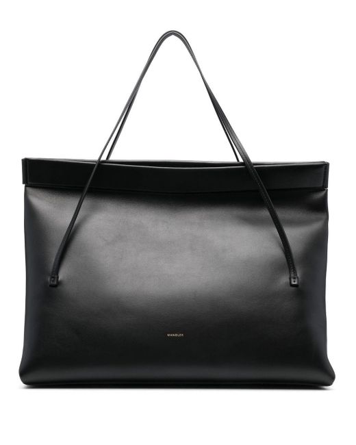 Wandler Leather Longhandle Tote Bag in Black Lyst